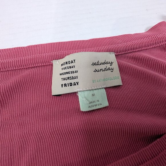 Anthropologie Saturday Sunday Cupro Dress Women's Medium Cinched Waist - Picture 7 of 9